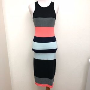 Express Striped Color Block Bodycon Dress